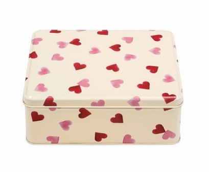 Rectangular Tin-Pink Hearts