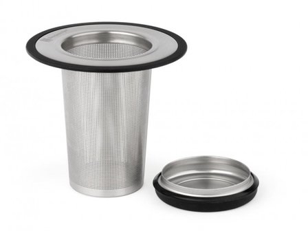 Theefilter met onderzetter XL-RVS