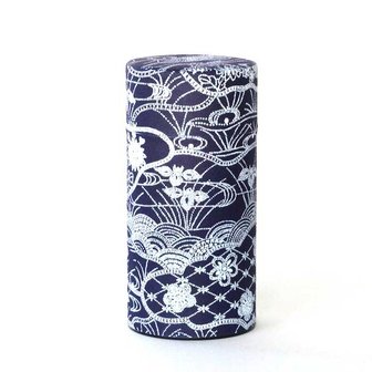 Washi canister Blue Lace with inner lid 100g