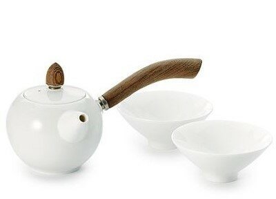 Teaset White 200ml 2 Cups 30ml