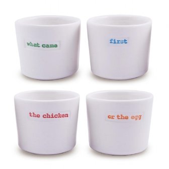 Egg Cup Set of 4-What came first?