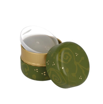 Temari canister Leaf Green with inner lid 50-80g