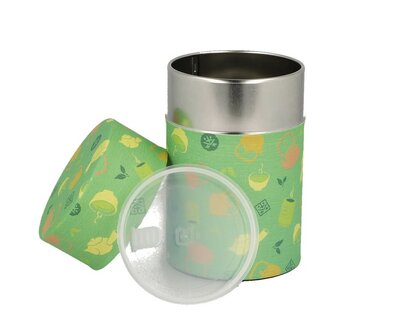 Washi canister Green Kyusu with inner lid 100gr