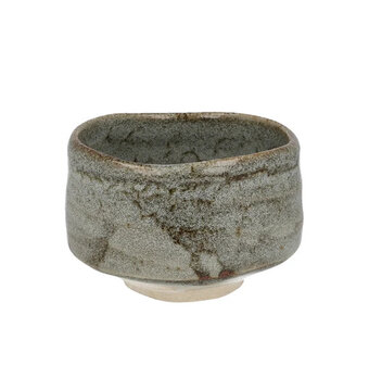 Chawan/Matcha bowl oribe-yaki Olive grey