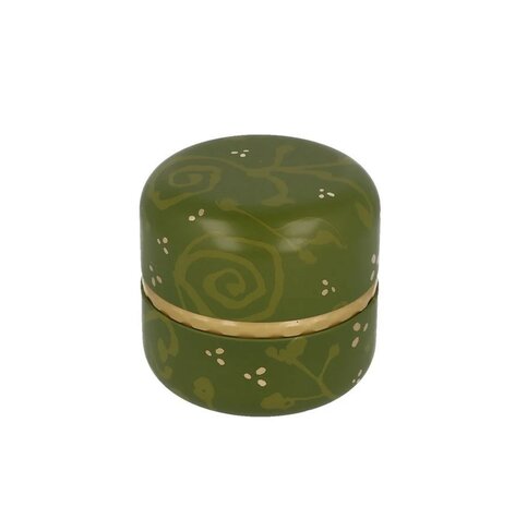 Temari canister Leaf Green with inner lid 50-80g