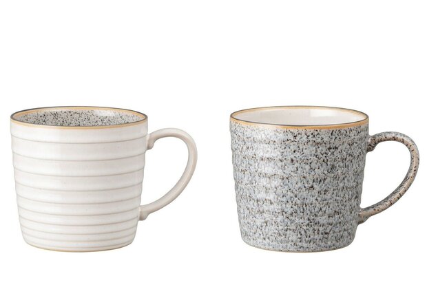 Denby Studio Grey Ridged Mug 400ml 2 Pc Set